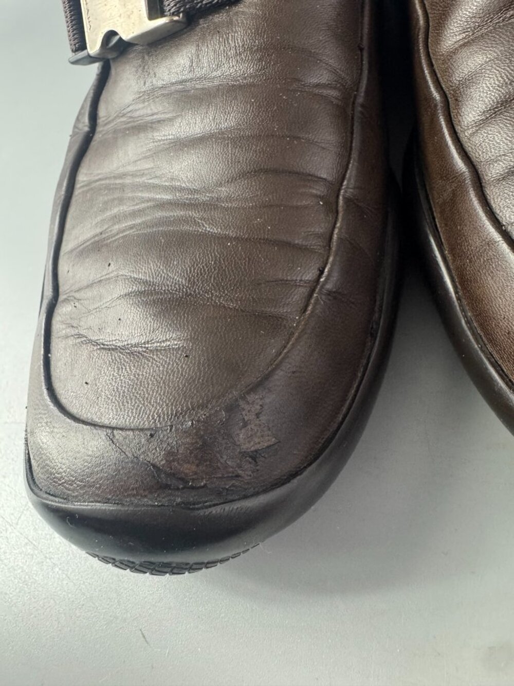 Authentic Prada Chocolate Brown Leather Classic Loafers - Picture 6 of 16